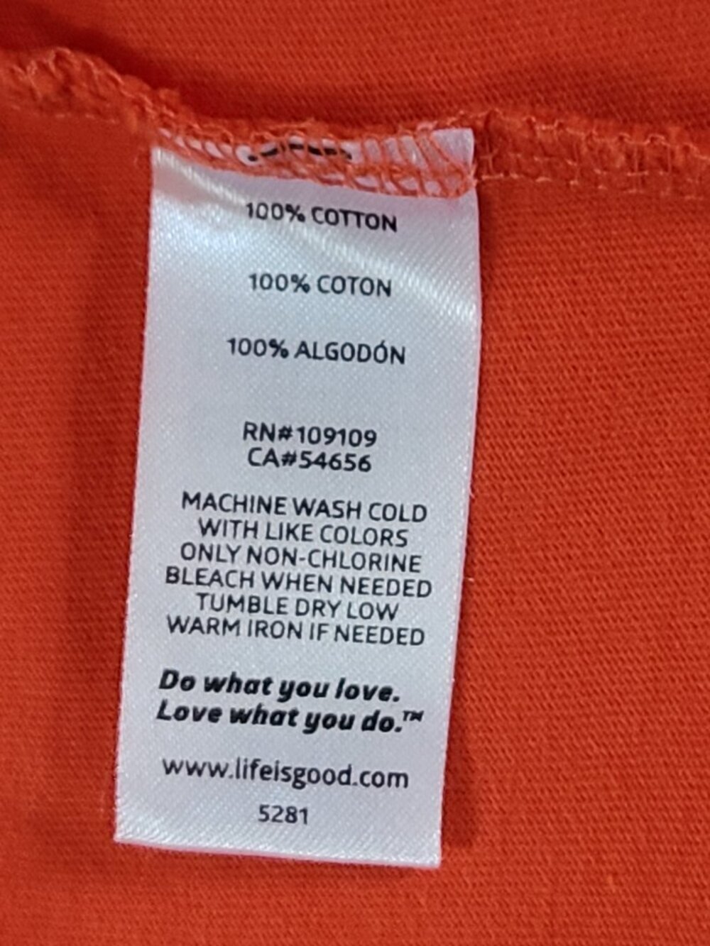 Life is Good T-Shirt Mens Keep It Simple Orange XL Classic Fit - Picture 7 of 9